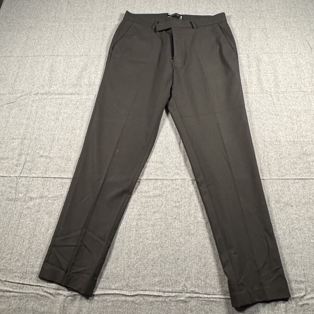 ASOS DESIGN Men's Tapered Smart Trousers W34L32 34" Pleated Black 34"